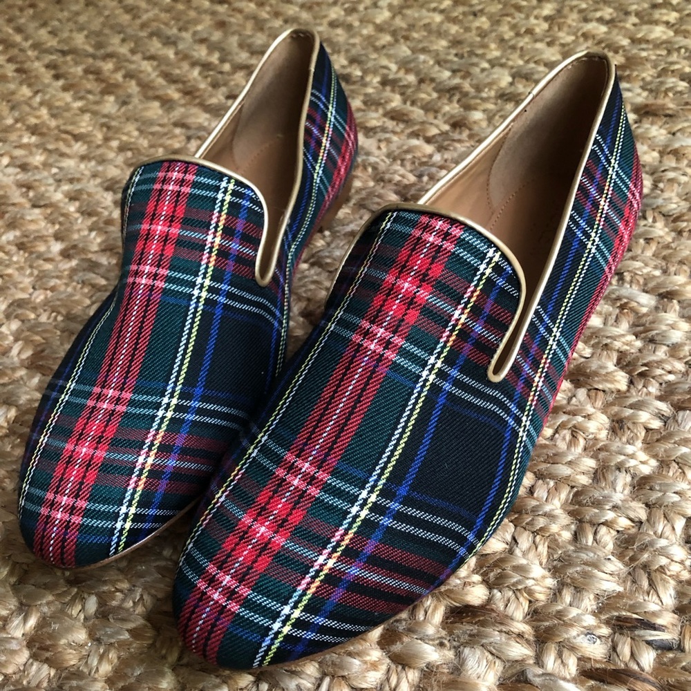 New: J Crew Stewart Plaid Smoking Loafer. Size 8.5 - Picture 2 of 11
